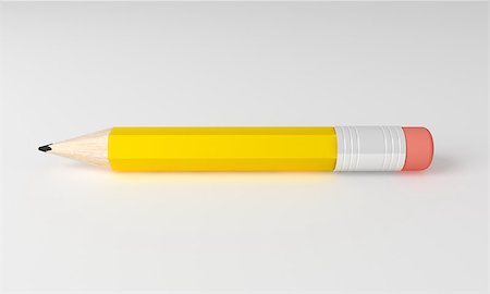 pencil illustration - 3D render of detailed pencil isolated on grey background. Stock Photo - Budget Royalty-Free & Subscription, Code: 400-07715182