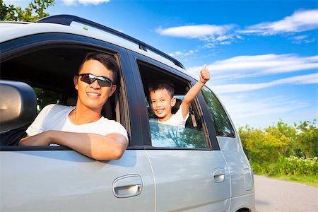 family suv - happy little boy with father sitting in the car Stock Photo - Budget Royalty-Free & Subscription, Code: 400-07716032