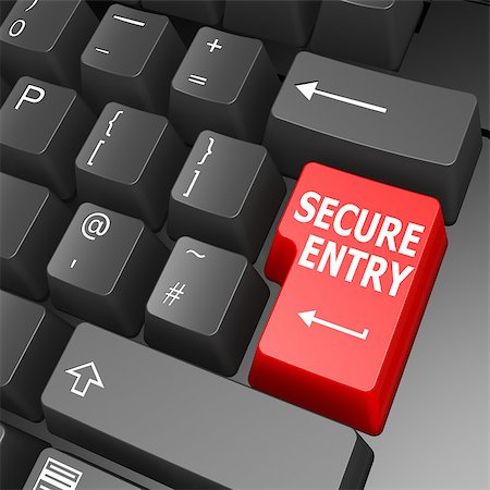 red data - Secure entry key on computer keyboard Stock Photo - Budget Royalty-Free & Subscription, Code: 400-07716363