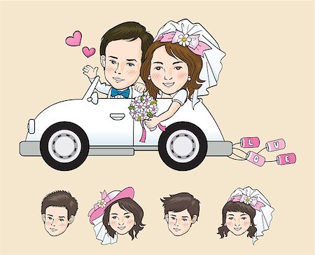 simsearch:400-06454333,k - Wedding Cartoon Vector and Illustration Stock Photo - Budget Royalty-Free & Subscription, Code: 400-07716591