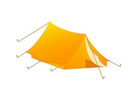 simsearch:400-07310113,k - Camping tent in orange design on white background Foto de stock - Super Valor sin royalties y Suscripción, Código: 400-07716634