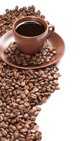 simsearch:400-05382322,k - Coffee cup and beans on a white background Stockbilder - Microstock & Abonnement, Bildnummer: 400-07716650