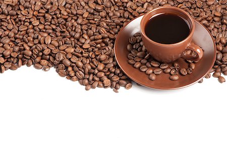 simsearch:400-05382322,k - Coffee cup and beans on a white background Stockbilder - Microstock & Abonnement, Bildnummer: 400-07716651