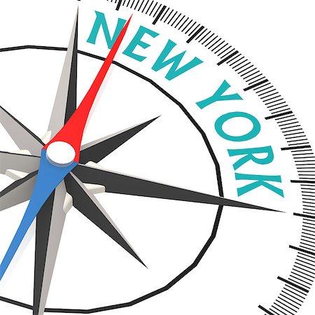 simsearch:400-08184863,k - Compass with New York word Photographie de stock - Aubaine LD & Abonnement, Code: 400-07716678