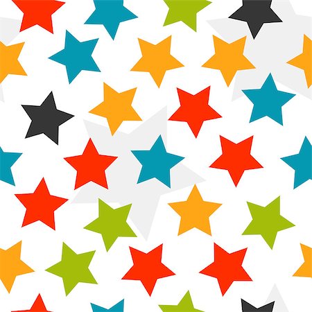 simsearch:400-07176260,k - Colorful stars seamless background. Vector illustration Foto de stock - Super Valor sin royalties y Suscripción, Código: 400-07717096