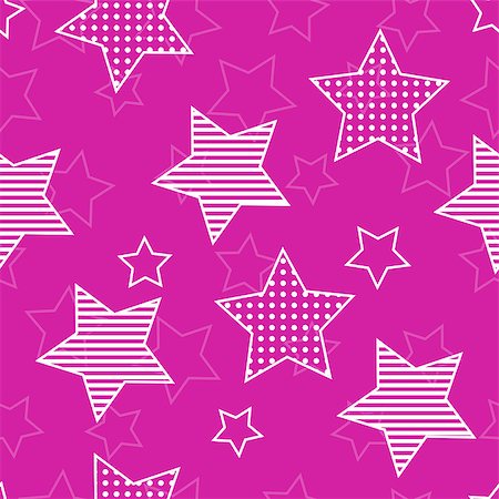 simsearch:400-07176260,k - Pink seamless background with stars Photographie de stock - Aubaine LD & Abonnement, Code: 400-07717121