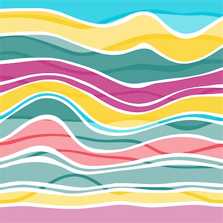 Abstract colorful striped wave background. Vector illustration Stock Photo - Budget Royalty-Free & Subscription, Code: 400-07717222