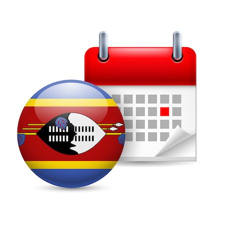 swazilandia - Calendar and round flag icon. National holiday in Swaziland Foto de stock - Super Valor sin royalties y Suscripción, Código: 400-07717788