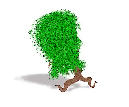 Painted fantasy tree with human head shaped leaves. Stock Photo - Budget Royalty-Free & Subscription, Code: 400-07718114
