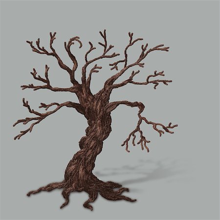 simsearch:400-06199703,k - Painted scary dead tree on dark gray background. Foto de stock - Super Valor sin royalties y Suscripción, Código: 400-07718140