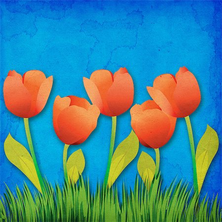 simsearch:400-06068658,k - Grunge paper background with tulips flowers. Stock Photo - Budget Royalty-Free & Subscription, Code: 400-07718171