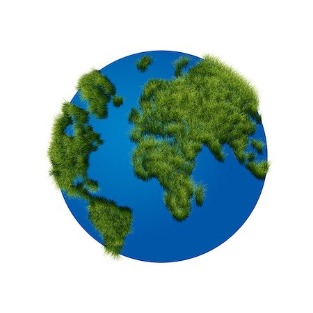 Abstract illustration of the globe with green grass. Stock Photo - Budget Royalty-Free & Subscription, Code: 400-07718219