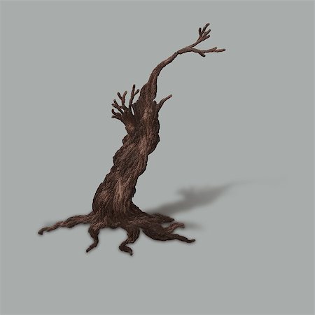 simsearch:400-06199703,k - Painted small dead tree on dark gray bakcground. Foto de stock - Super Valor sin royalties y Suscripción, Código: 400-07718213
