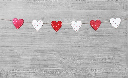 simsearch:400-07954156,k - Valentines Day hearts on vintage wooden background as Valentines Day  symbol Foto de stock - Royalty-Free Super Valor e Assinatura, Número: 400-07718779