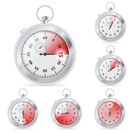 simsearch:400-08648450,k - Set of Timers with Various Indications the Time, vector isolated on white background Foto de stock - Super Valor sin royalties y Suscripción, Código: 400-07718878