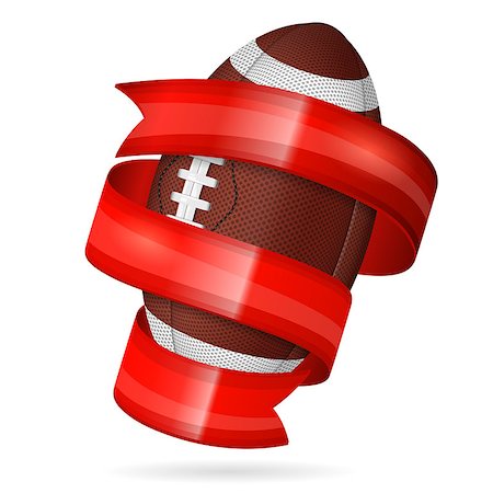 simsearch:400-06083555,k - American Football Poster with Ball and Ribbon, vector isolated on white background Stockbilder - Microstock & Abonnement, Bildnummer: 400-07718885