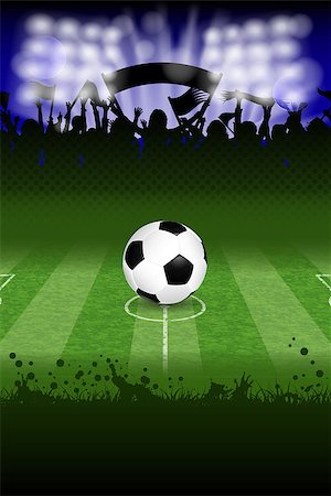 soccer field background - Soccer Poster with Ball and Fans, vector Stock Photo - Budget Royalty-Free & Subscription, Code: 400-07718911