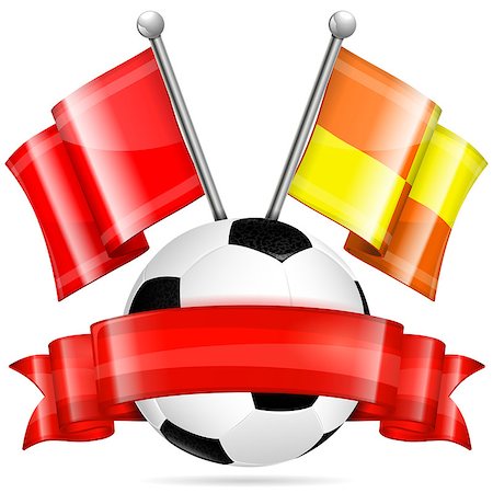 simsearch:400-08955612,k - Soccer Poster with Soccer Ball, Flags and Ribbon, vector isolated on white background Stockbilder - Microstock & Abonnement, Bildnummer: 400-07718912
