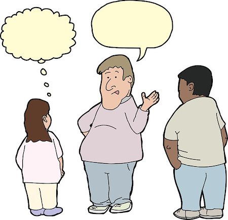 fat indian man - Cartoon of male teacher talking to boy and girl Stock Photo - Budget Royalty-Free & Subscription, Code: 400-07718924