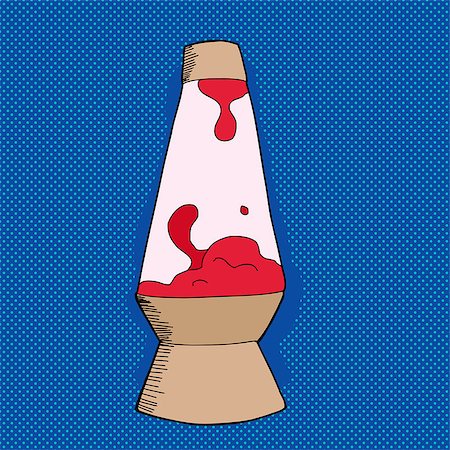 simsearch:400-07513507,k - Hand drawn cartoon lava lamp over blue background Stock Photo - Budget Royalty-Free & Subscription, Code: 400-07718957