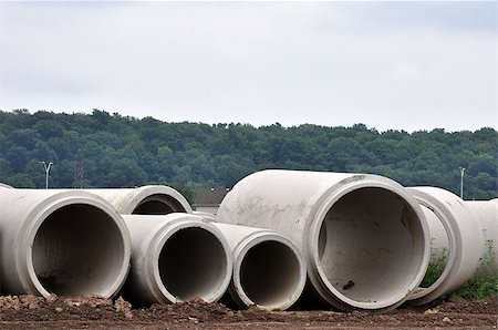 different size sewer pipes at a construction site Stock Photo - Budget Royalty-Free & Subscription, Code: 400-07719002