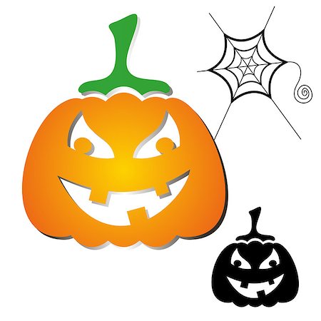 Halloween scary orange and black pumpkin design elements Stock Photo - Budget Royalty-Free & Subscription, Code: 400-07719589