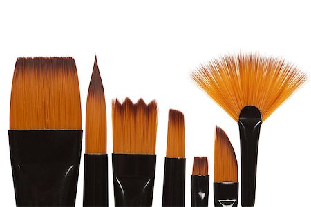 Paint brushes, isolated on a white background Photographie de stock - Aubaine LD & Abonnement, Code: 400-07719644