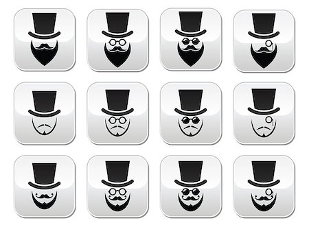 simsearch:400-06695587,k - Senior, gentleman with beard and glasses buttons isolated on white Stock Photo - Budget Royalty-Free & Subscription, Code: 400-07719837