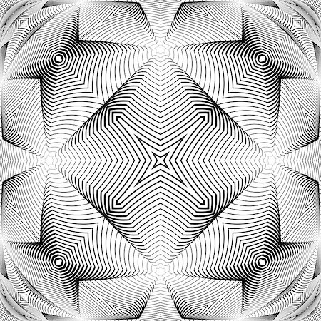 simsearch:400-07631338,k - Design monochrome warped grid decorative pattern. Abstract latticed textured background. Vector art Stockbilder - Microstock & Abonnement, Bildnummer: 400-07719860