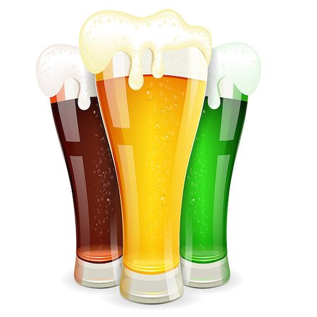 simsearch:400-07720459,k - Oktoberfest Concept with Glasses of Beer, vector isolated on white background Stock Photo - Budget Royalty-Free & Subscription, Code: 400-07719889