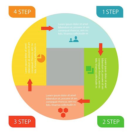 simsearch:400-09097818,k - colorful illustration with info graphic business circle on a white background for your business template Foto de stock - Royalty-Free Super Valor e Assinatura, Número: 400-07719904