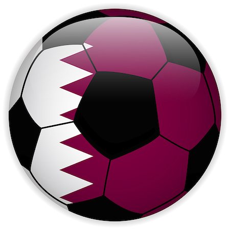 simsearch:400-09097931,k - Vector - Qatar Flag with Soccer Ball Background Fotografie stock - Microstock e Abbonamento, Codice: 400-07712644