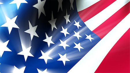 American Flag 0112. The American flag with light rays shooting from the stars. Stock Photo - Budget Royalty-Free & Subscription, Code: 400-07712724