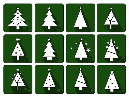 Christmas icons set with objects typical of the party - colored Stock Photo - Budget Royalty-Free & Subscription, Code: 400-07712827