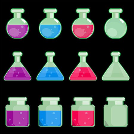 simsearch:670-03734302,k - set of transparent flasks of a round, triangular and square form Photographie de stock - Aubaine LD & Abonnement, Code: 400-07712833
