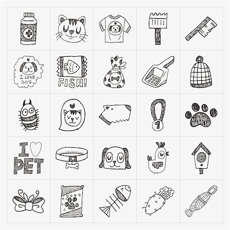 simsearch:400-07626711,k - doodle pet icons set Stock Photo - Budget Royalty-Free & Subscription, Code: 400-07712908