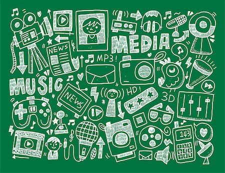 doodle media background Stock Photo - Budget Royalty-Free & Subscription, Code: 400-07712914