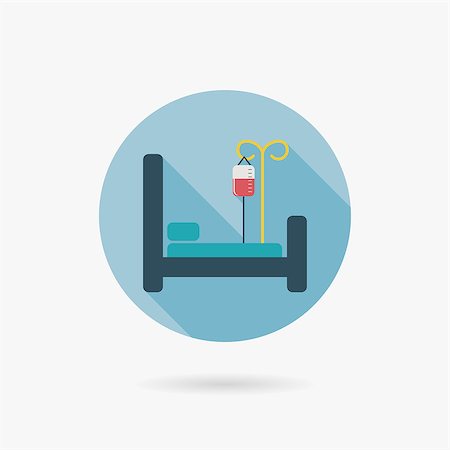 patient shadow - hospital bed Flat style Icon with long shadows Stock Photo - Budget Royalty-Free & Subscription, Code: 400-07712925
