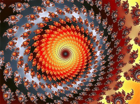 simsearch:400-07658869,k - Digital computer graphic - rendering. Patterned fractal spiral in a bright colors for design. Photographie de stock - Aubaine LD & Abonnement, Code: 400-07713009