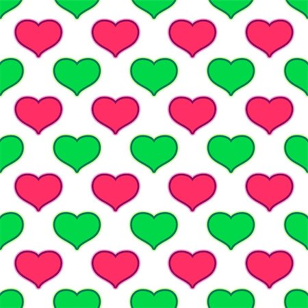 photojope (artist) - Pink and green hearts vectorial pattern. Photographie de stock - Aubaine LD & Abonnement, Code: 400-07713055