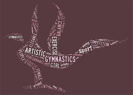 artistic gymnastics pictogram with pink wordings on pink background Stock Photo - Budget Royalty-Free & Subscription, Code: 400-07713052