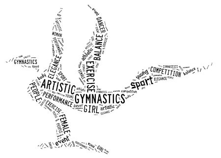 artistic gymnastics pictogram with black wordings on white background Stock Photo - Budget Royalty-Free & Subscription, Code: 400-07713053