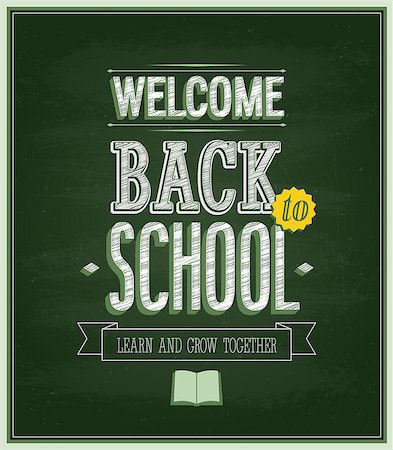 schüler - Back to school - Chalkboard. Vector illustration. Stock Photo - Budget Royalty-Free & Subscription, Code: 400-07713304