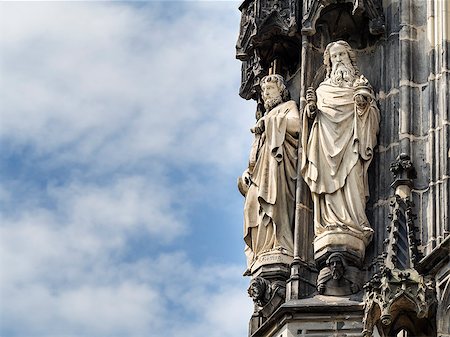 dom - Statues on the facade of the cathedral in Aachen, Germany Stock Photo - Budget Royalty-Free & Subscription, Code: 400-07713366