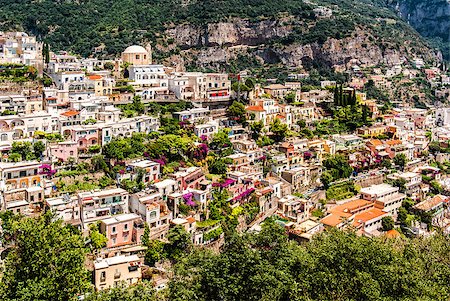 simsearch:400-07891715,k - View of Positano. Positano is a small picturesque town on the famous Amalfi Coast in Campania, Italy. Photographie de stock - Aubaine LD & Abonnement, Code: 400-07713631