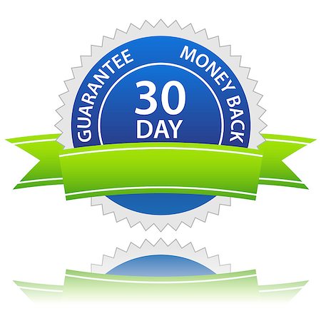 30 days money back guarantee label. Vector illustration Stockbilder - Microstock & Abonnement, Bildnummer: 400-07713669