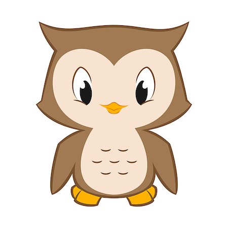 Vector cartoon illustration of a cute little owl Foto de stock - Super Valor sin royalties y Suscripción, Código: 400-07724089