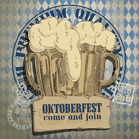 simsearch:400-08646298,k - beer background Oktoberfest, this illustration can be used for your design Foto de stock - Super Valor sin royalties y Suscripción, Código: 400-07724115