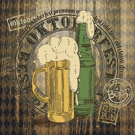 simsearch:400-08646298,k - beer background Oktoberfest, this illustration can be used for your design Foto de stock - Super Valor sin royalties y Suscripción, Código: 400-07724113