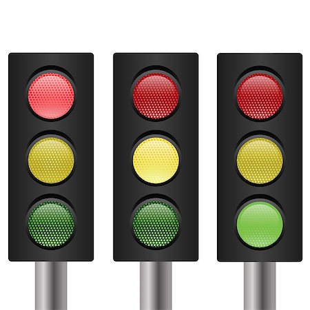 simsearch:700-08743685,k - colorful illustration with set of traffic light on a white background Stock Photo - Budget Royalty-Free & Subscription, Code: 400-07728089